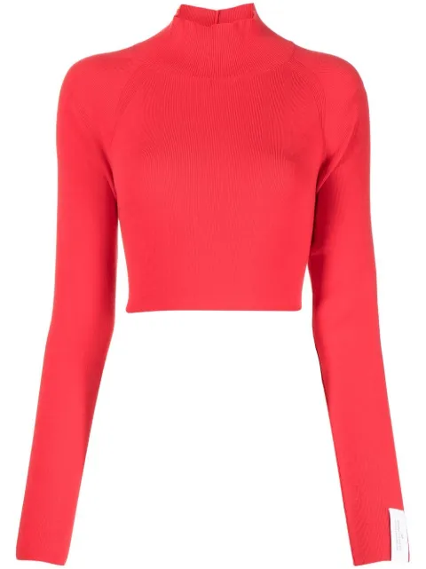 Rokh open back knitted top Red R3CA66VM