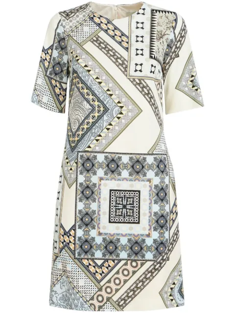 ETRO patchwork-print shift dress White 123484580