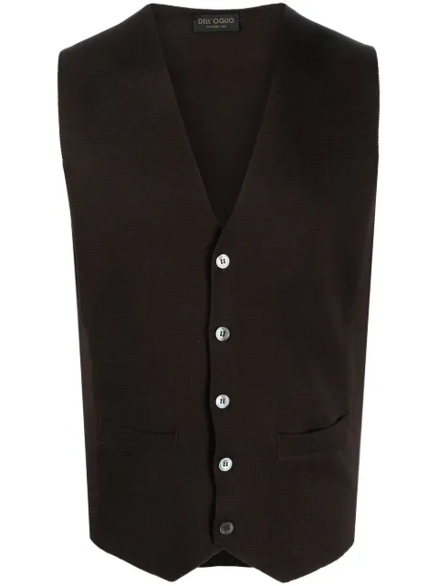 Dell'oglio V-neck fine-knit vest Brown PA0MPTWM14M