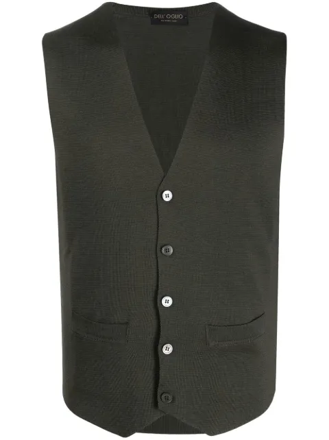 Dell'oglio V-neck fine-knit vest Green PA0MPTWM14M