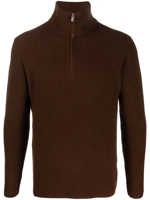 Dell'oglio stand-collar half-zip jumper Brown MZ1MLWC7P