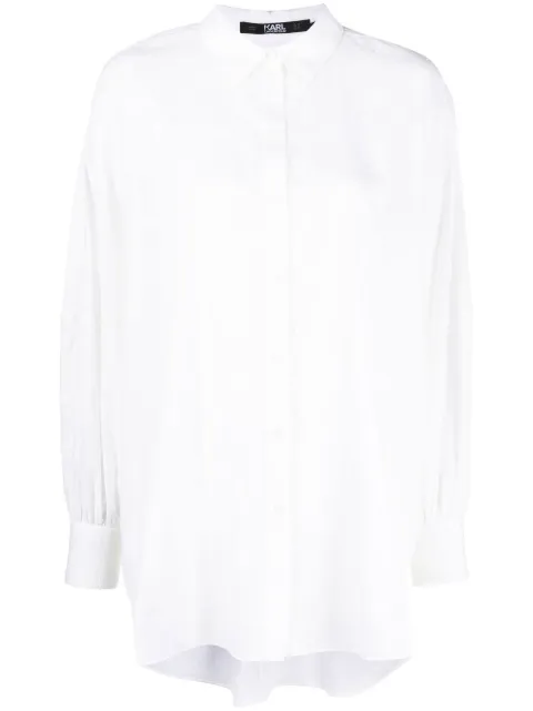 Karl Lagerfeld long-sleeve monogram cotton shirt White 231W1601100