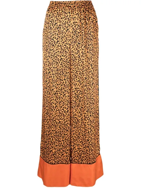 Karl Lagerfeld Kl leopard-print wide-leg trousers Orange 231W1001Q42