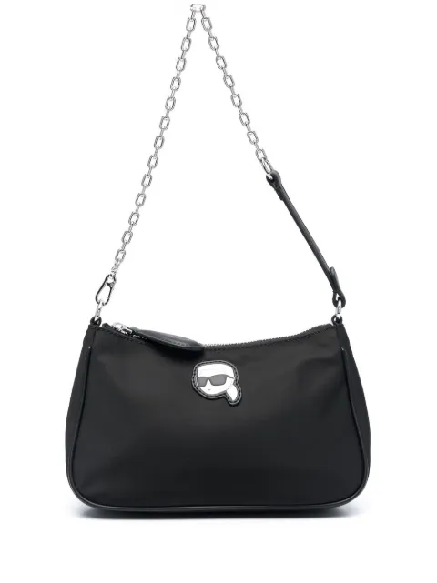 Karl Lagerfeld Ikon appliqué-detail shoulder bag Black 231W3073999