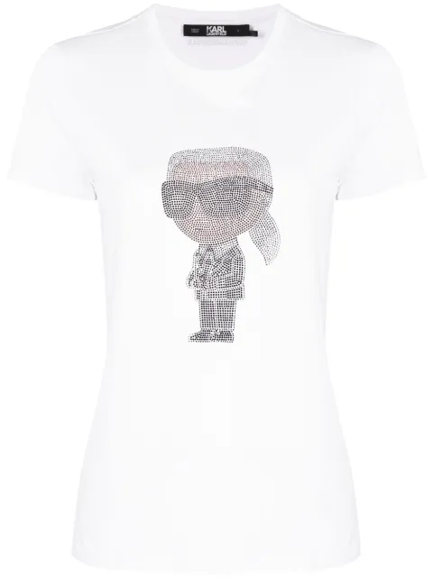 Karl Lagerfeld Ikon rhinestone-embellished T-shirt White 230W1770100