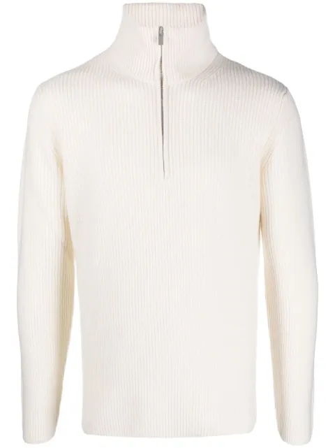 Dell'oglio stand-collar half-zip jumper White MZ1MLWC7P