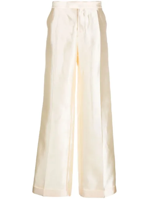 Maison Margiela straight-leg silk trousers Neutrals S51KA0566S60540