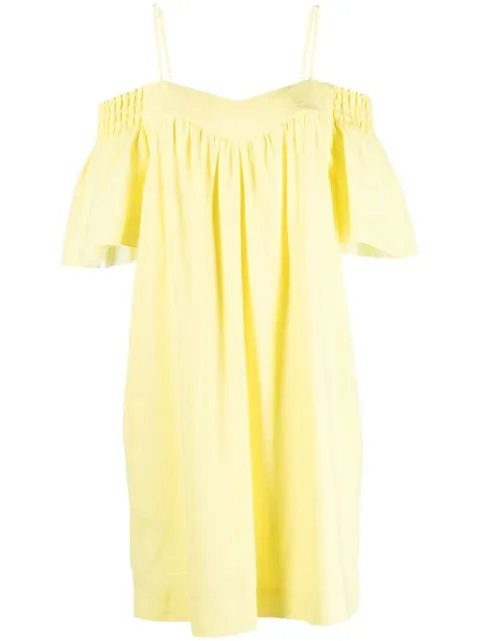 Karl Lagerfeld belted linen-blend midi dress Yellow 231W1308727