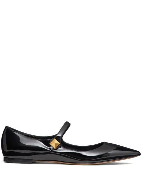 Valentino Garavani One Stud pointed-toe ballet flats Black WS0GC3ERU