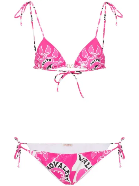 Valentino Garavani Archive Manifesto bikini set Pink BUIA057AY