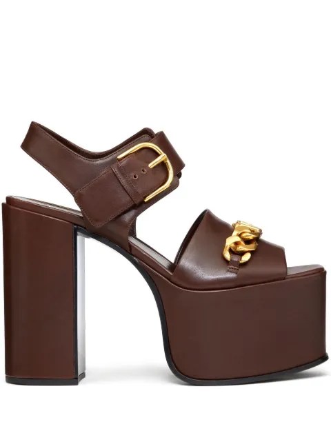 Valentino Garavani VLogo Chain 130mm platform sandals Brown WS0GF9YZX