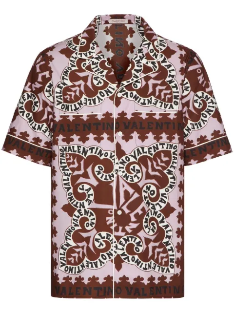 Valentino Garavani short-sleeve cotton shirt Brown VAAA7293Y