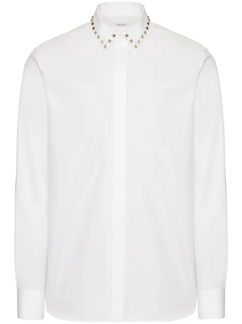Valentino Garavani Untitled stud cotton shirt White VAB25C4WW