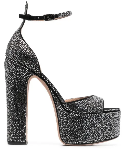 Valentino Garavani crystal-embellished platform sandals Black WS0FE0XTA