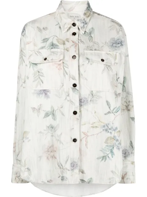 Forte Forte floral-print cotton shirt Blue 10102myshirt