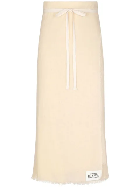 Dolce & Gabbana logo-patch linen sarong Neutrals GQ333EGG179
