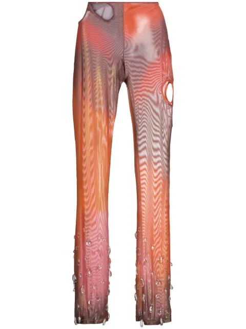 GCDS Sita Drops flared trousers Orange AI22W260475