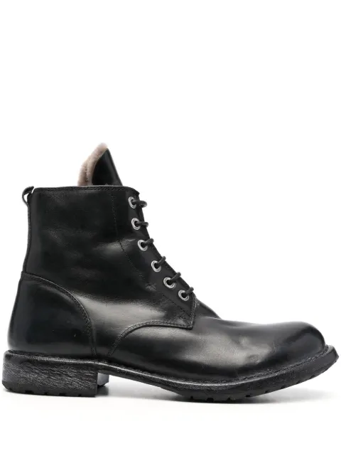 Moma 35mm lace-up leather boots Black 2CW007CEM