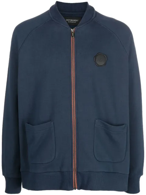 Viktor & Rolf logo-patch zip-up jacket Blue MJ156
