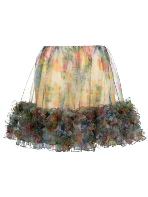 Viktor & Rolf Blooming Summer frill mini skirt Yellow TB0202213323