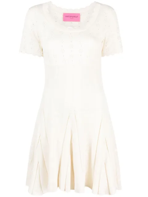 Viktor & Rolf Spinning Threads cotton-lyocell knitted minidress Neutrals TK003