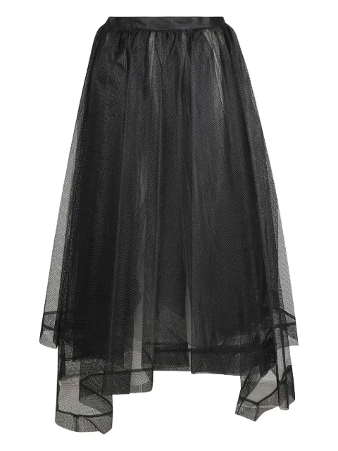 Alexander McQueen asymmetric-design tiered-skirt Black 734276QEACR