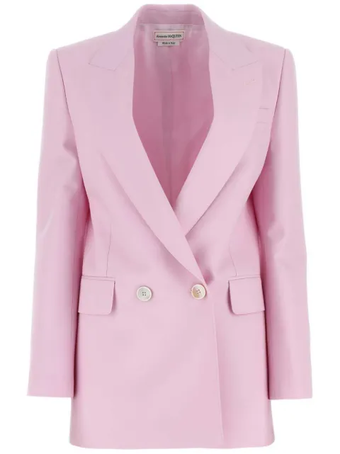 Alexander McQueen double-breasted wool blazer Pink 734497QJADC