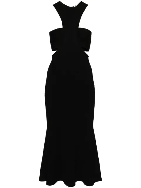 Alexander McQueen Slashed Harness midi dress Black 734602Q1A47