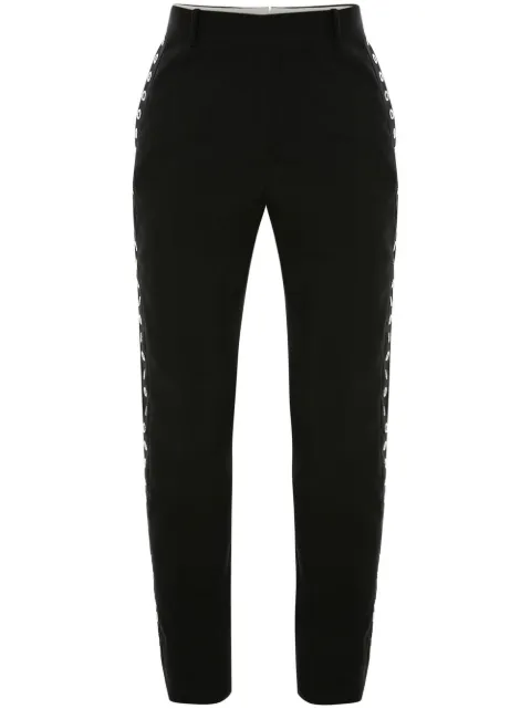 Alexander McQueen eyelet-detail slim-cut trousers Black 721808QUU82