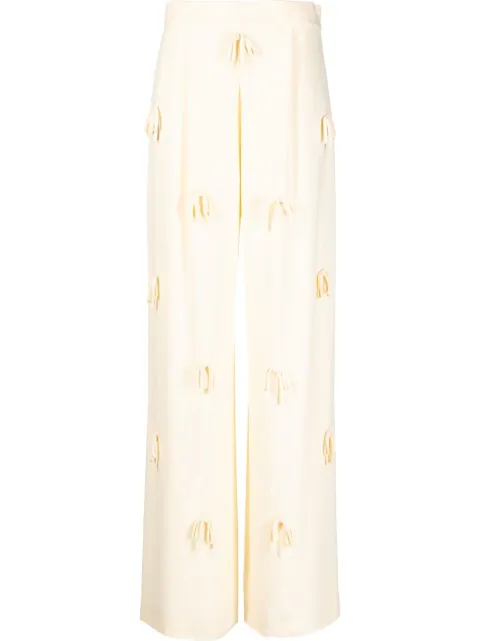 Viktor & Rolf Bed Of Bows wide trousers Neutrals TB014