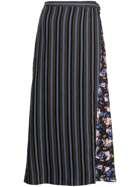 PS Paul Smith panelled stripe-print skirt Blue W2R233SJ30960