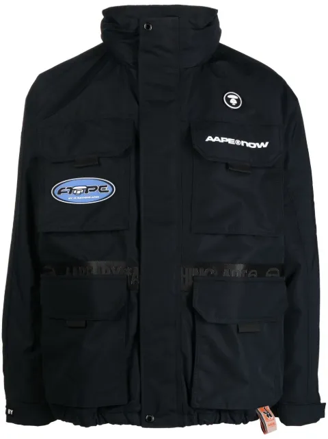 AAPE BY *A BATHING APE® logo-print lightweight jacket Black AJK7542XXJ