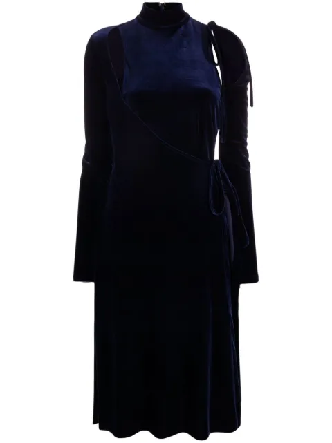 Versace Jeans Couture cut-out velvet wrap dress Blue 73HAO916J0008