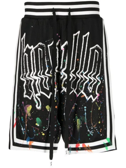 Haculla paint-splatter logo basketball shorts Black HA02BCBS01