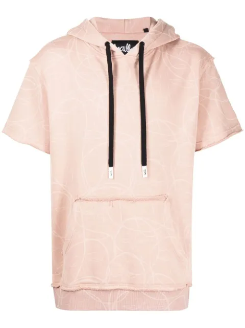 Haculla Laser short-sleeve hoodie Pink HA02BCKH10