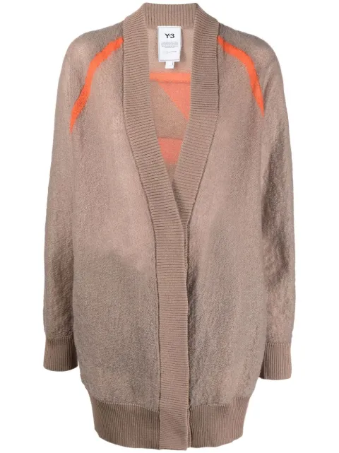 Y-3 logo-jacquard cardigan Neutrals HS9819