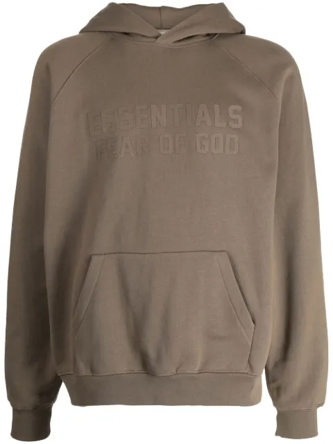 FEAR OF GOD ESSENTIALS logo-print hoodie Brown 192SU222054F