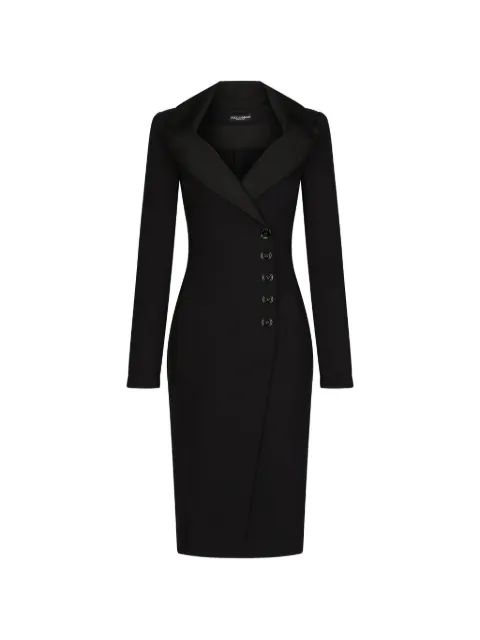Dolce & Gabbana midi tailored long-sleeve dress Black F6AOUTFUUBD