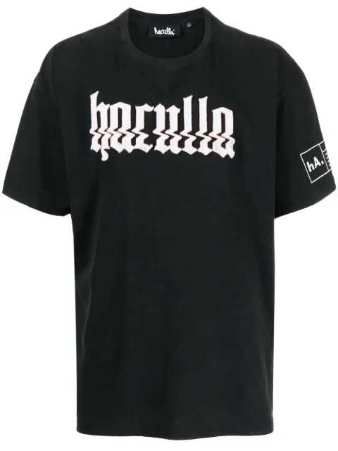 Haculla Glitched logo-print T-shirt Black HA02BCT10
