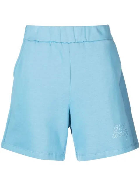 Opening Ceremony logo-embroidered cotton track shorts Blue YMCI001F22FLE002