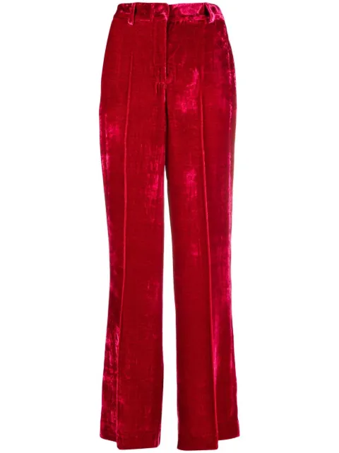 P.A.R.O.S.H. velvet wide-leg trousers Red D232012RELUR010