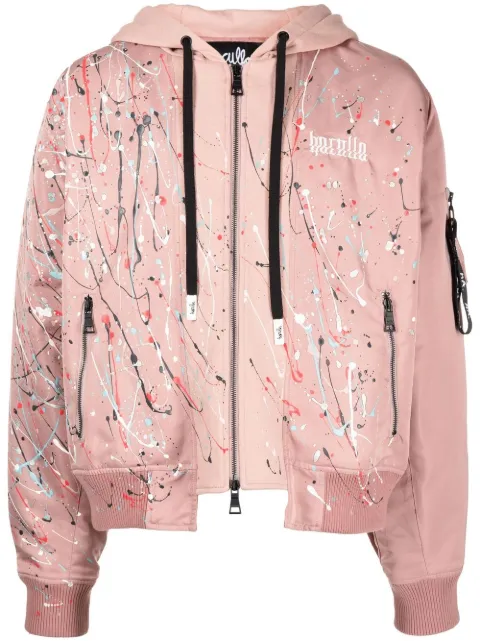 Haculla graphic-print hooded bomber-jacket Pink HA02BCX04