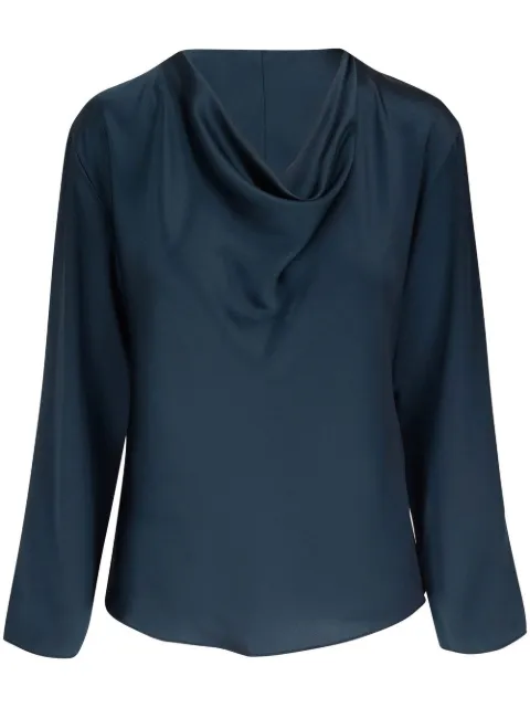 Vince cowl-neck silk blouse Blue V880812734AZZURE
