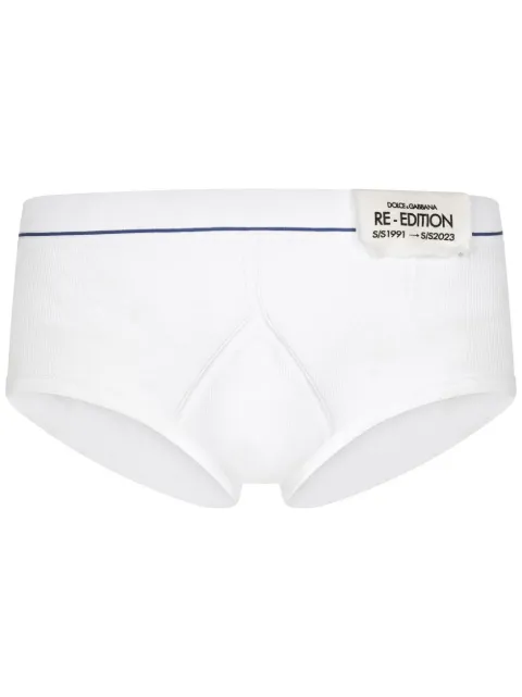 Dolce & Gabbana Brando logo-waistband ribbed briefs White M3E53JOUAIJ