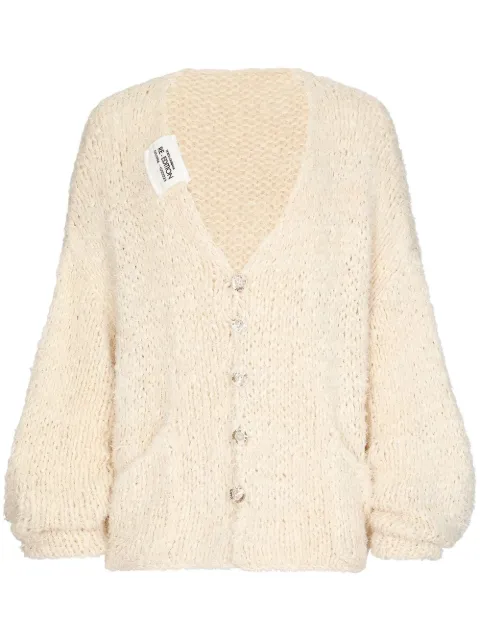 Dolce & Gabbana logo-patch cotton cardigan Neutrals GXP55TJFMA2