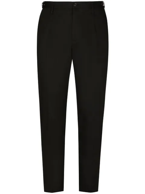 Dolce & Gabbana logo-tag tailored trousers Black GVRCETFUFJR