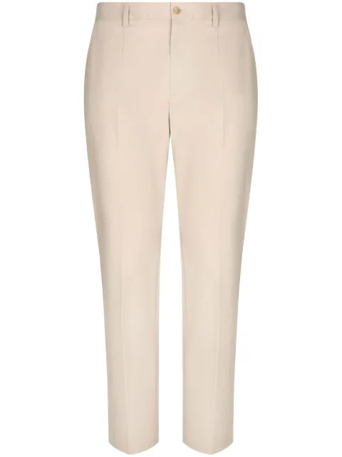 Dolce & Gabbana logo-tag tailored trousers Neutrals GVB6ETFUFMJ