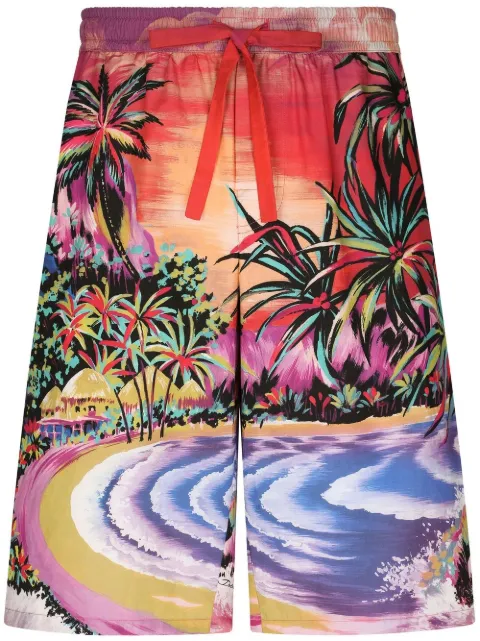 Dolce & Gabbana graphic-print bermuda shorts Orange GV37ATHH5C5