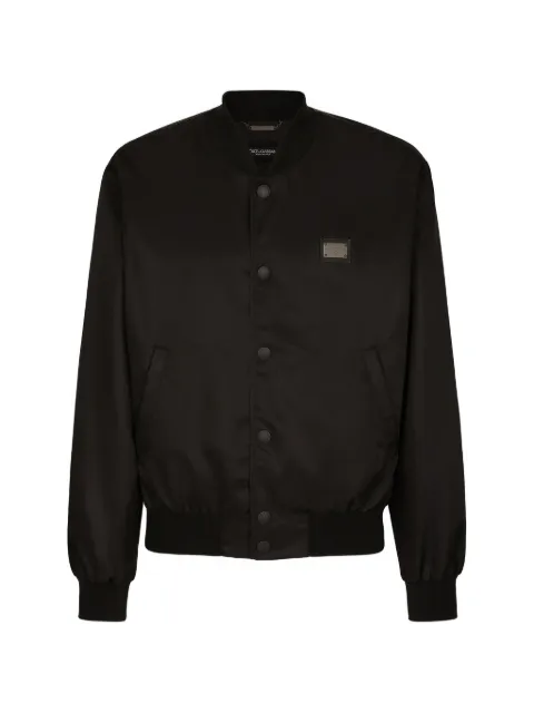 Dolce & Gabbana DG Essentials logo-plaque bomber jacket Black G9ZO1TG7F2K