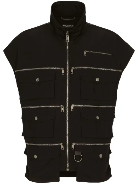 Dolce & Gabbana zip-detail gilet Black G9ZL3THUMHP